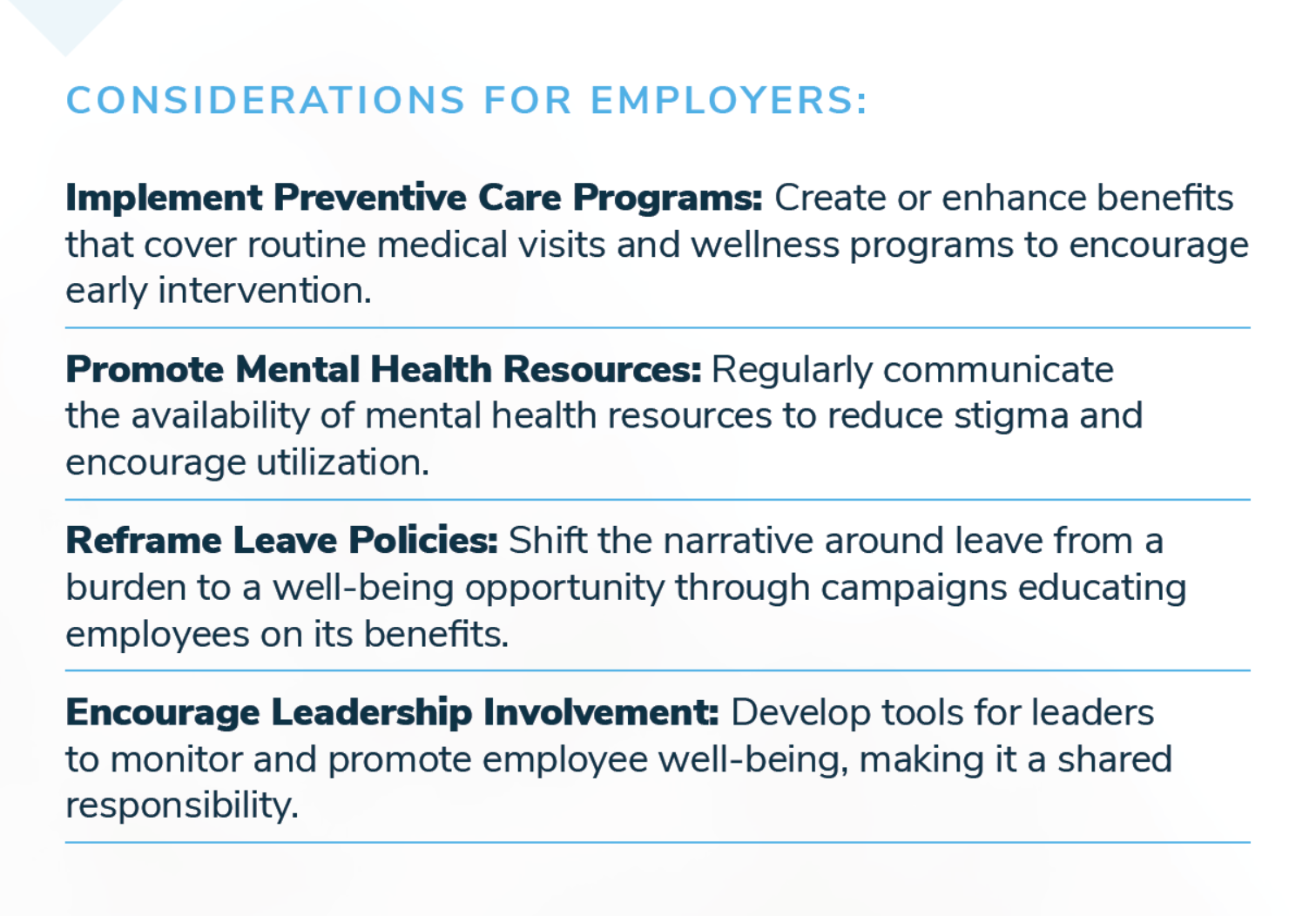 Well-being Considerations for Employers