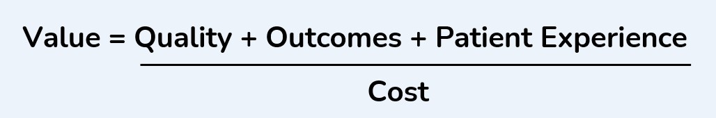Value = Quality + Outcomes + Patient Experience/Cost