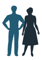 two people's silhouette