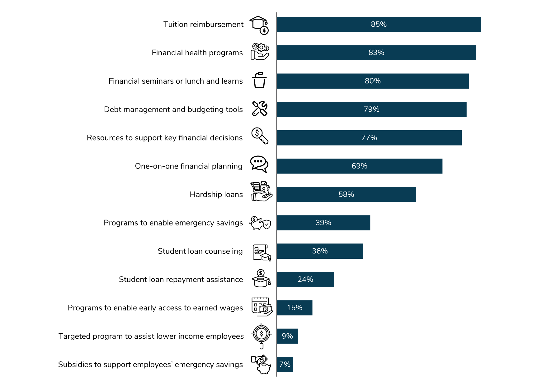 Figure 1.3: Employers’ Financial Well-being Initiatives in the U.S., 2024